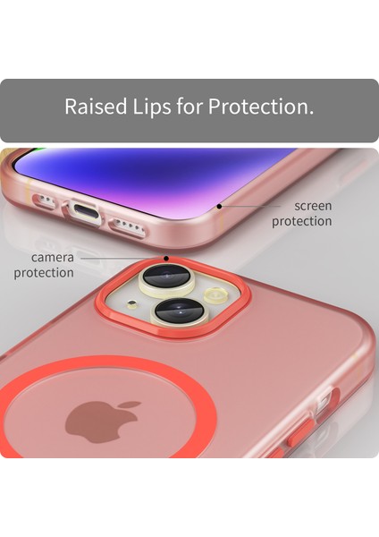 Apple iPhone 14 Yarı Saydam Telefon Kasası Magsafe Kablosuz Şarj Kırmızısı ile Uyumlu Mat Tasarım (Yurt Dışından) indirimleri