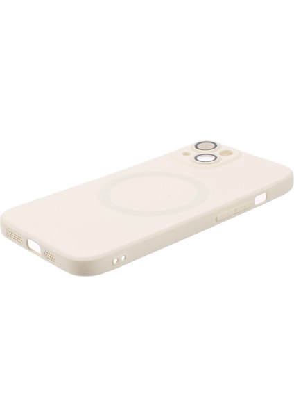 Apple iPhone 14 Plus Artı Manyetik Kasa Için Magsafe Sıvı Silikon Telefon Kapağı ile Uyumlu Kamera Lens Koruyucu-Beyaz ile Uyumlu (Yurt Dışından) modelleri