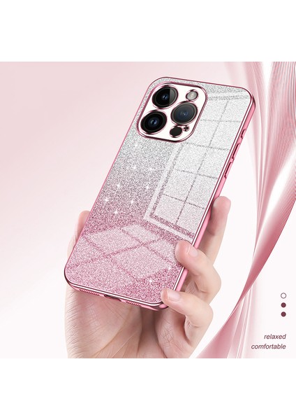Apple iPhone 14 Pro Cep Telefonu Kılıfı Için Gradient Glitter Hassas Kesim Anti-Çizelge Tpu Kapak Yeşili (Yurt Dışından)