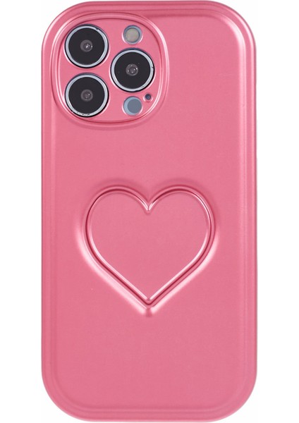 Apple iPhone 14 Pro Tpu Case 3D Effect Love Heart Imd Telefon Kapak-Rose (Yurt Dışından)