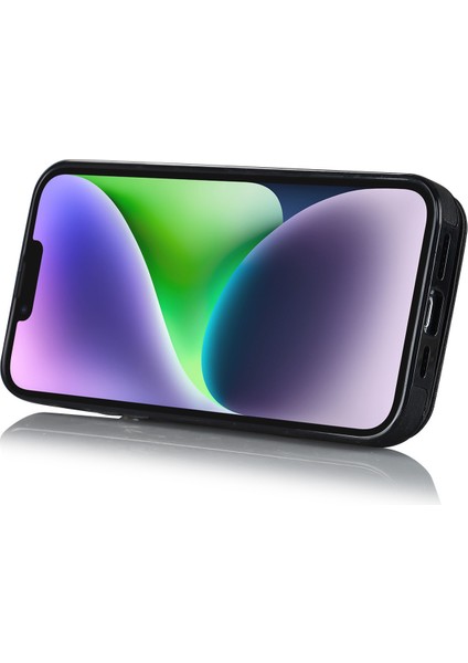 Pu+Tpu Apple iPhone 13 Mini Yüzük Kickstand Rfıd Engelleme Cep Telefonu Kılıfı Black (Yurt Dışından)