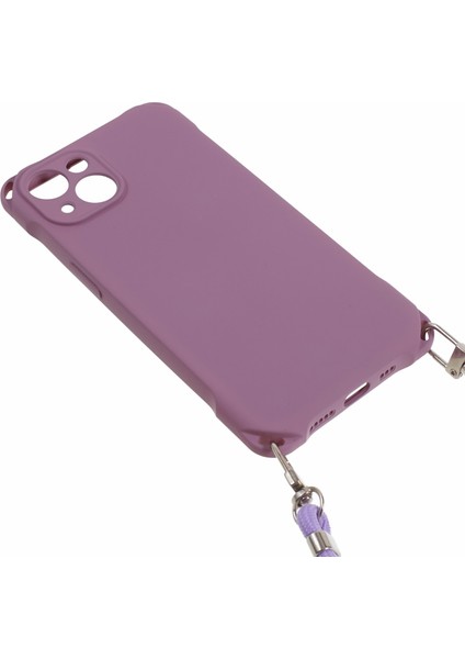 Apple iPhone 13 Için Telefon Kapağı 6.1 Inç Dört Köşe Kalınlaştırılmış Anti-Drop Tpu Telefon Kılıfı Asılı Halat Işığı Mor (Yurt Dışından) fiyatları