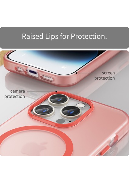 Apple iPhone 14 Pro Havori Mat Telefon Kılıfı Tpu+Pc Kıç Karşıtı Kapak Kırmızısı (Yurt Dışından)