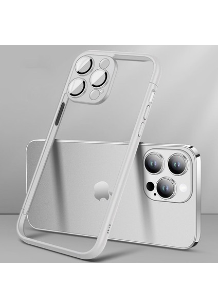 Apple iPhone 14 Pro Case Hard Pc Slim Phone Tampon Kılıfı Pc Lens Film-White (Yurt Dışından)