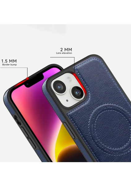 Apple iPhone 14 Plus Kılıfı Için Magsafe Slim Fit Pu Deri Kaplamalı Tpu+Pc Shell-Black ile Uyumlu (Yurt Dışından) modelleri