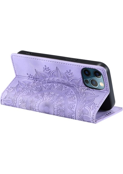 Pu Deri Telefon Kabuğu Apple iPhone 12 Pro Vaka Magnetic Baskalı Stand Telefon Kapak Morası (Yurt Dışından) indirimleri