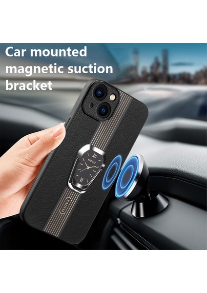Apple iPhone 13 Mini Case Sıvı Pu Deri+Tpu+Akrilik Anti-Drop Telefon Kapak Black (Yurt Dışından)