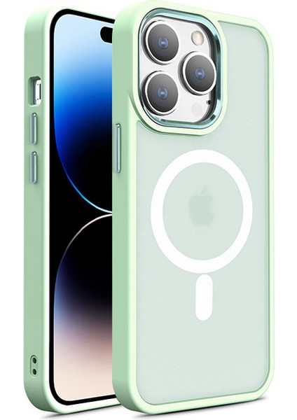 Apple iPhone 15 Pro Max Telefon Kılıfı Için Cilt Touch Tpu+Pc Kapağı Magsafe-Matcha Green ile Uyumlu (Yurt Dışından)