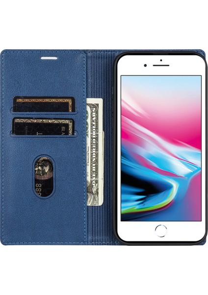 Apple iPhone 7 4.7 Inç/8 4.7 Inç/ Manyetik Telefon Kılıfı Deri Stand Cüzdan Kapak Mavisi (Yurt Dışından) fiyatları