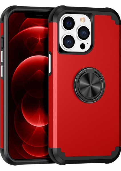 Ring Kickstand Pc+Tpu Telefon Geri Kapak Kırmızısı ile Apple iPhone 12 Pro Max Case Için (Yurt Dışından) fiyatları