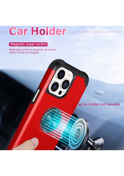 Ring Kickstand Pc+Tpu Telefon Geri Kapak Kırmızısı ile Apple iPhone 12 Pro Max Case Için (Yurt Dışından) indirimleri