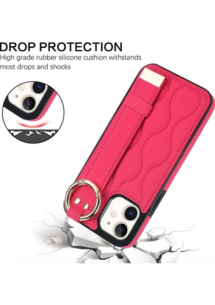 Apple iPhone 12 Mini Case Wave Pat Pu+Tpu Kickstand Telefon Kapağı Gül (Yurt Dışından)