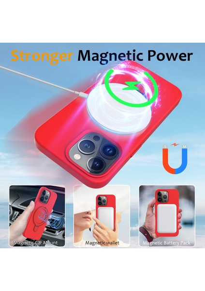 Apple iPhone 14 Pro Max Kickstand Case Pc+Silikon Kapağı Magsafe-Red ile Uyumlu (Yurt Dışından) modelleri