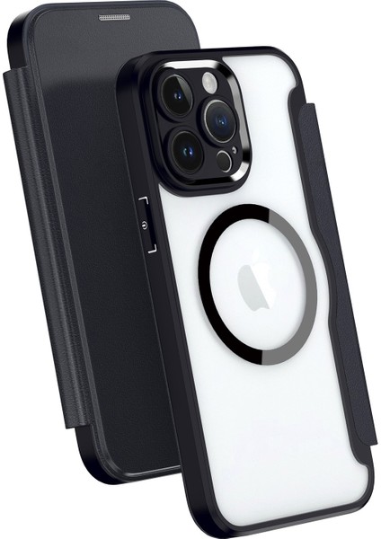 Apple iPhone 13 Pro 6.1 Inç Kasa Için Manyetik Kartı Yuvası Rfıd Engelleme Telefon Kabuğu Magsafe-Mavi ile Uyumlu (Yurt Dışından)