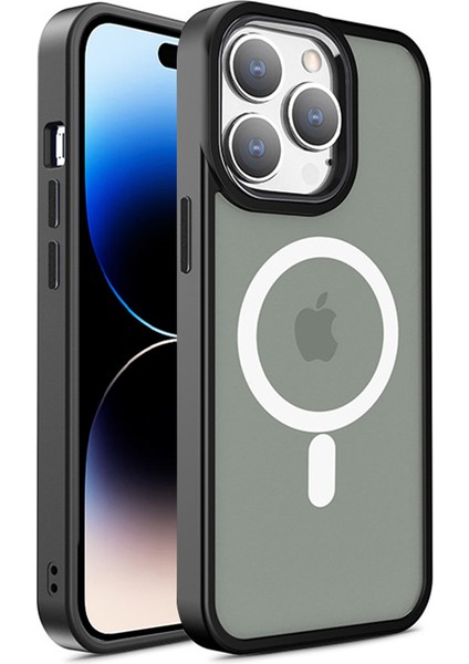 Apple iPhone 15 Pro Max Telefon Kılıfı Için Cilt Touch Tpu+Pc Kapağı Magsafe-Black ile Uyumlu (Yurt Dışından)