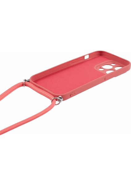 Apple iPhone 14 Pro Kase Için Long Lanyard-Hawthorn Red ile Ka Yumuşak Tpu Fiber Astar Telefon Kapağı (Yurt Dışından) fırsatları
