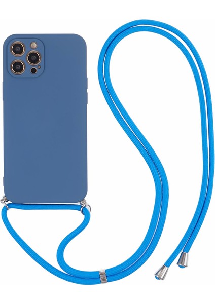 Apple iPhone 12 Pro Case Fiber Astar Için Long Lanyard-Sapphire ile Yumuşak Tpu Telefon Kapağı (Yurt Dışından)