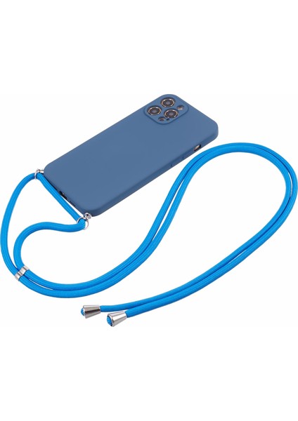 Apple iPhone 12 Pro Case Fiber Astar Için Long Lanyard-Sapphire ile Yumuşak Tpu Telefon Kapağı (Yurt Dışından)
