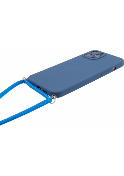 Apple iPhone 12 Pro Case Fiber Astar Için Long Lanyard-Sapphire ile Yumuşak Tpu Telefon Kapağı (Yurt Dışından)