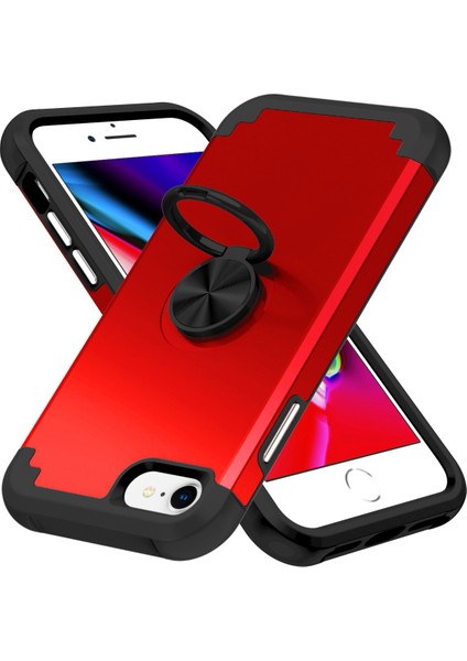 Apple iPhone 7/8/ Se Için (2020)/ Kickstand Pc+Tpu Telefon Koruyucu ile Arka Kapak Case-Red (Yurt Dışından) modelleri