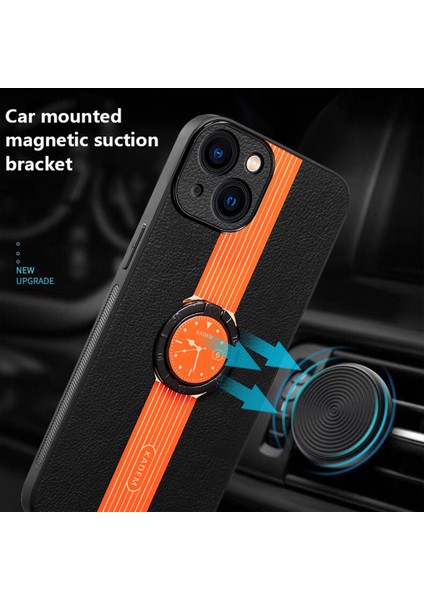 Apple iPhone 13 6.1 Inç Kasa Deri+Akrilik+Tpu Elektruman Halka Kickstand Geri Kapak-Turun (Yurt Dışından) fiyatları