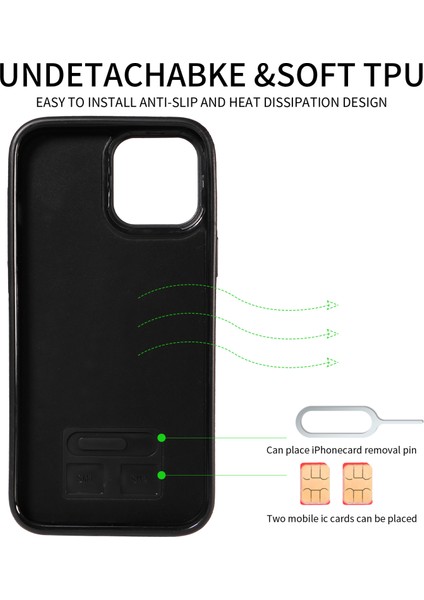 Apple iPhone 13 Pro Vaka Çarpışması Dayanıklı Pu Deri+Tpu Telefon Kapak-Kırmızı (Yurt Dışından)