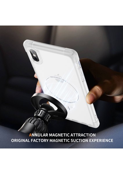 Apple iPhone Xs Max Takviyeli Köşeler Serisi Magsafe Slım-Fıt Tpu+Akrilik Kabuk-Şeffaf Beyaz (Yurt Dışından)