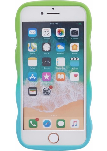 Apple iPhone 7/8 Için Jtw Serisi (Tpu Kılıf Dalgalı Kenar Çift Renkli Telefon Geri Kapak Yeşillik+Bebek Mavisi (Yurt Dışından) fiyatları