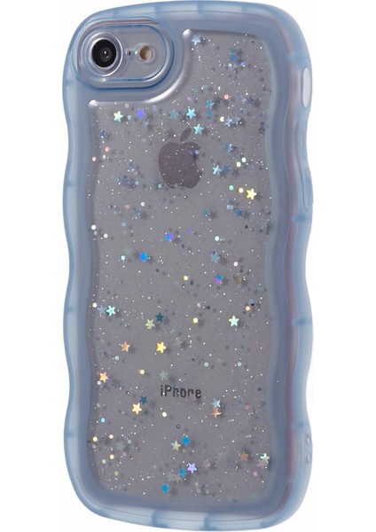 Apple iPhone 7/8 Için Jtw Serisi (Case Glitter Stars Wavy Edge Tpu Kapak-Mavi (Yurt Dışından)