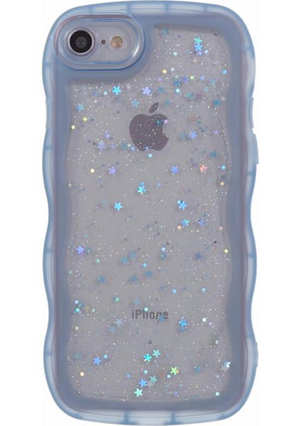 Apple iPhone 7/8 Için Jtw Serisi (Case Glitter Stars Wavy Edge Tpu Kapak-Mavi (Yurt Dışından) modelleri