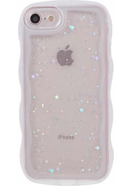 Apple iPhone 7/8 Için Jtw Serisi (Case Glitter Stars Wavy Edge Tpu Kapak-Beyaz (Yurt Dışından) modelleri