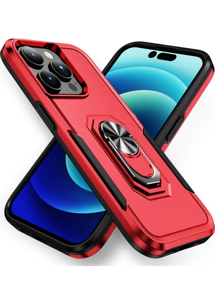 Apple iPhone 15 Pro Bırak-Kötü Arka Kapak Pc+Tpu Telefon Kılıfı ile Ring Kickstand-Red+Siyah (Yurt Dışından) fiyatları