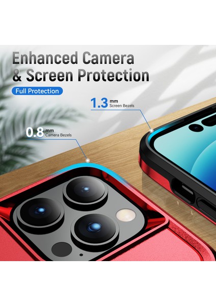 Apple iPhone 15 Pro Bırak-Kötü Arka Kapak Pc+Tpu Telefon Kılıfı ile Ring Kickstand-Red+Siyah (Yurt Dışından) modelleri