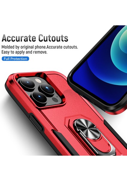 Apple iPhone 15 Pro Bırak-Kötü Arka Kapak Pc+Tpu Telefon Kılıfı ile Ring Kickstand-Red+Siyah (Yurt Dışından) fırsatları