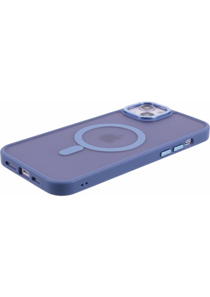 Apple iPhone 13 Case Pc+Tpu Yarı Yoldalı Mat Manyetik Telefon Kapak Blue Için (Yurt Dışından)