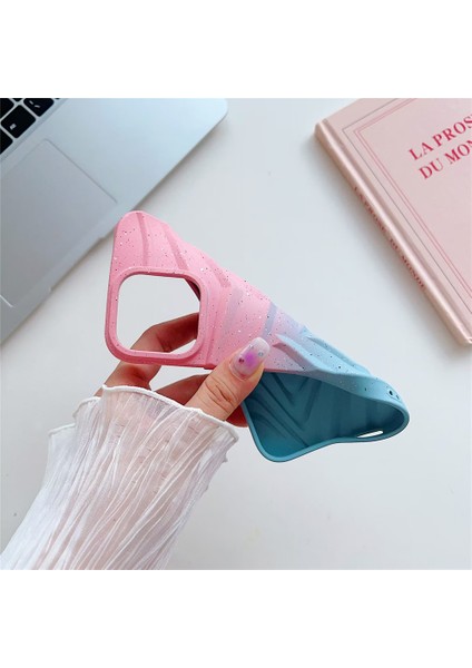 Apple iPhone 14 Pro Max Star Phone Case Işıltılı Tpu Arka Kapak Pembe+Mavi (Yurt Dışından)