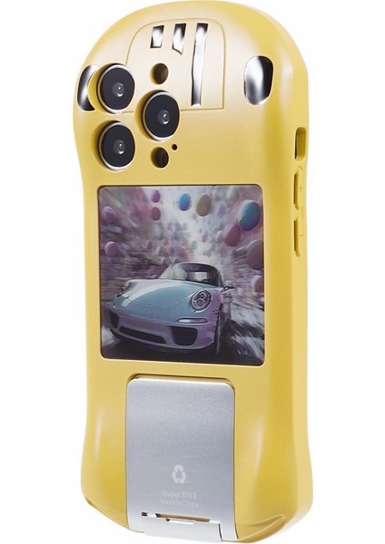Apple iPhone 13 Pro Case Kickstand Spor Araba Şekeri Kişiselleştirilmiş Telefon Kapağına Sarı (Yurt Dışından)