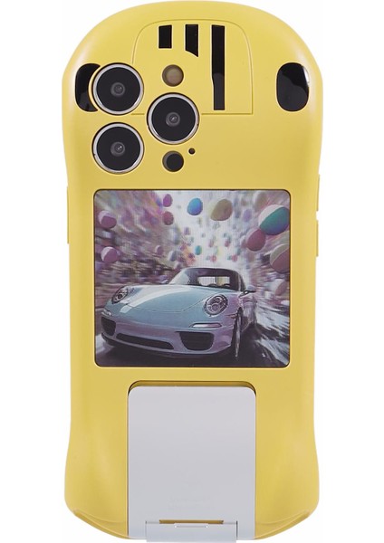 Apple iPhone 13 Pro Case Kickstand Spor Araba Şekeri Kişiselleştirilmiş Telefon Kapağına Sarı (Yurt Dışından)