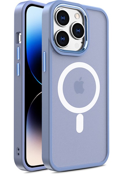 Apple iPhone 15 Pro Max Telefon Kılıfı Için Cilt Touch Tpu+Pc Kapağı Magsafe-Mavi ile Uyumlu (Yurt Dışından)
