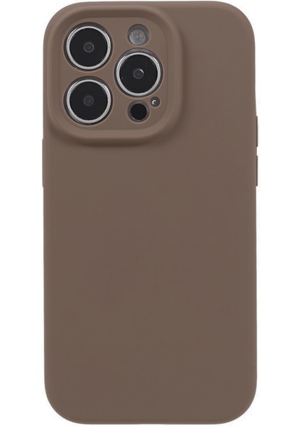 Apple iPhone 12 Pro Max Için 6.7 Inç Hassas Kesim Ince Telefon Kasası Sıvı Silikon+Pc Anti-Drop Telefon Kapağı-Khaki (Yurt Dışından)