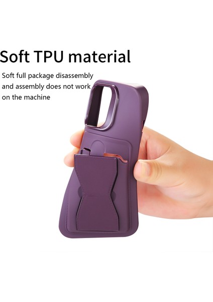 Apple iPhone 14 Plus Içinplus Kılıf Kartı Yuvası Yumuşak Tpu Cep Telefonu Kickstand Cover-Blackish Green (Yurt Dışından)