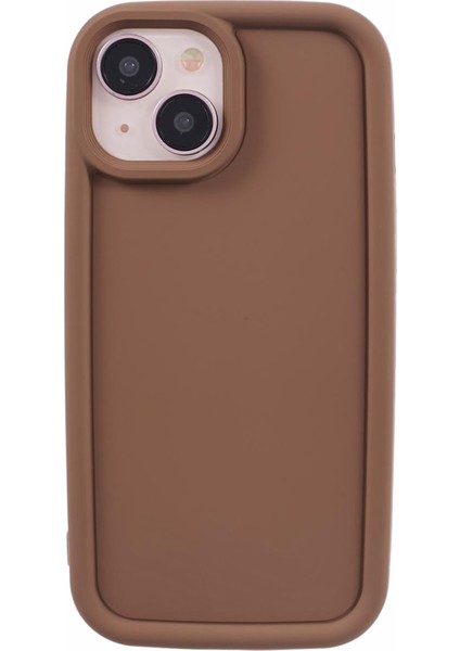 Apple iPhone 13 Için Dy Serisi Kasu Ka Finish Yumuşak Tpu Telefon Kapak-Khaki (Yurt Dışından)