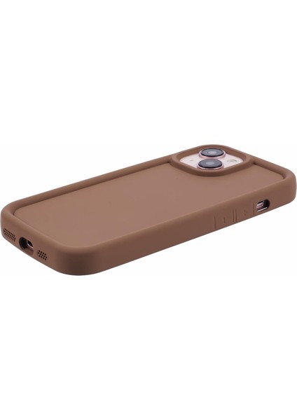 Apple iPhone 13 Için Dy Serisi Kasu Ka Finish Yumuşak Tpu Telefon Kapak-Khaki (Yurt Dışından)