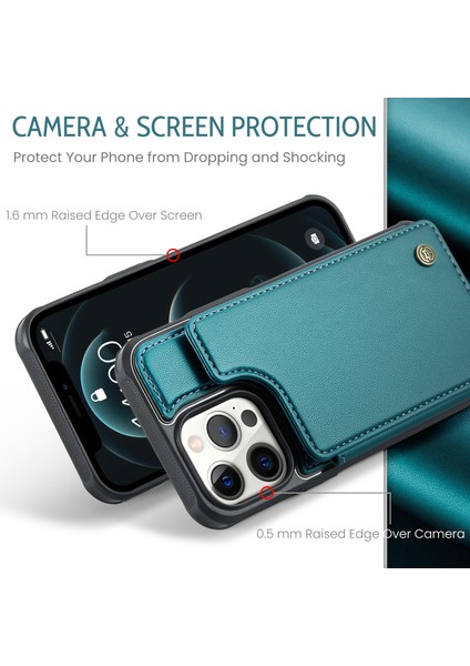 Apple iPhone 12 Pro Max Için 6,7 Inç Telefon Kasası Deri+Tpu Kart Tutucu Kapak Yeşili (Yurt Dışından) indirimleri
