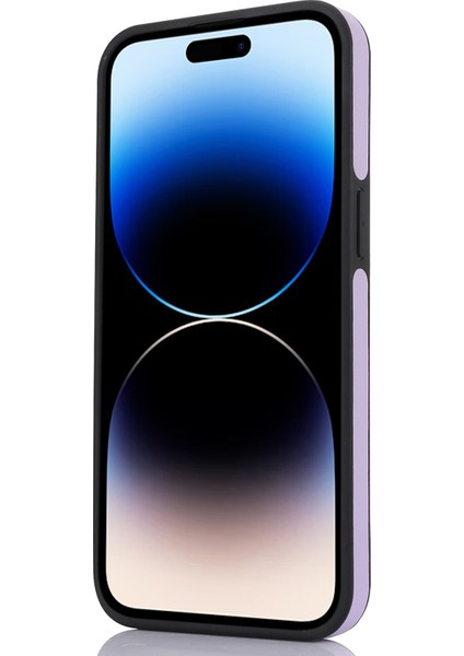 Apple iPhone 14 Pro Max Pu Deri+Tpu Logo Window Light Mor ile Iyi Korunmuş Cep Telefon Kılıfı (Yurt Dışından) modelleri