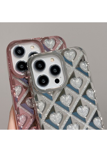 Apple iPhone 14 Pro Cep Telefonu Kılıfı Tpu Kabuk Elektrapan Rhombus Kalp Telefon Kapak Pembe (Yurt Dışından) fırsatları
