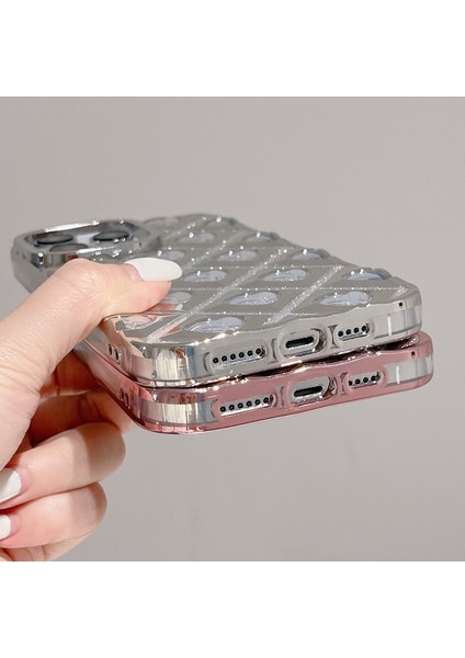 Apple iPhone 14 Pro Cep Telefonu Kılıfı Tpu Kabuk Elektrapan Rhombus Kalp Telefon Kapak Pembe (Yurt Dışından) indirimleri