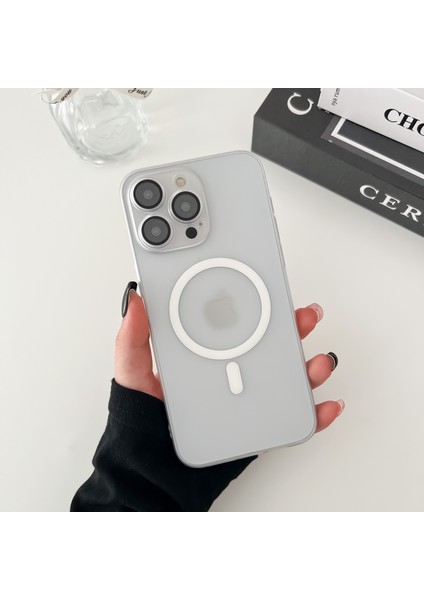 Apple iPhone 13 Pro Max Telefon Kılıfı Için Rmd Serisi Mat Pc Pc Manyetik Kapak Lens Film-Tövbe Beyaz (Yurt Dışından)