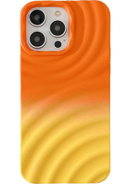 Apple iPhone 14 Pro Max Yumuşak Tpu Telefon Kapağı Gradyan Su Dalgalanma Dokusu Vaka Söz Konusu Turuncu (Yurt Dışından)