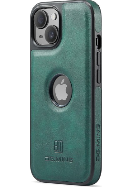 Apple iPhone 13 6.1 Inç Cep Telefonu Kılıfı Deri Kaplama Desteği Kablosuz Şarj Geri Kapak Yeşili (Yurt Dışından)